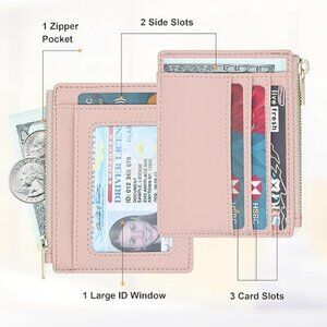 Front Pocket Wallet for Women Credit Card Holder with Keychain Slim